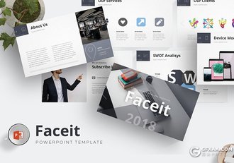 30页欧美商务风格企业介绍工作汇报分析ppt模板 5种主题配色 - 顶尖PPT