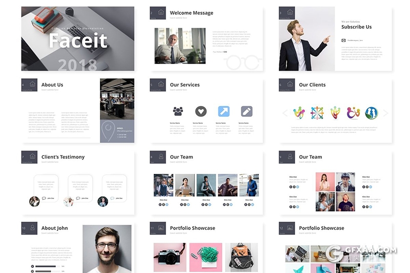 30页欧美商务风格企业介绍工作汇报分析ppt模板 5种主题配色 - 顶尖PPT