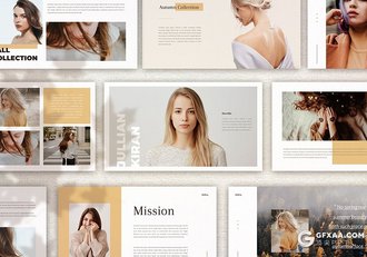 76页简约时尚杂志风格模特写真摄影展示ppt模板 - 顶尖PPT