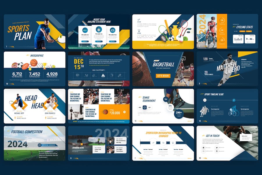 专业体育运动赛事计划比赛分析国外PPT模板 - 顶尖PPT