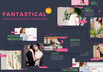 50页时尚杂志风格摄影图片展示PPT模板 - 顶尖PPT