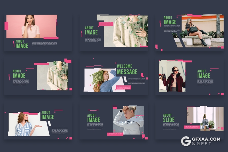 50页时尚杂志风格摄影图片展示PPT模板 - 顶尖PPT