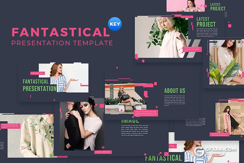 50页时尚杂志风格摄影图片展示keynote模板 - 顶尖PPT