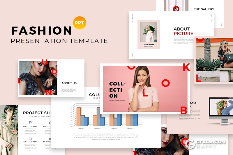 50页简约时尚杂志风格ppt模板 - 顶尖PPT