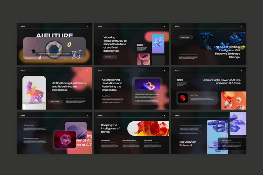 未来人工智能AI生成对话Keynote模板 - 顶尖PPT