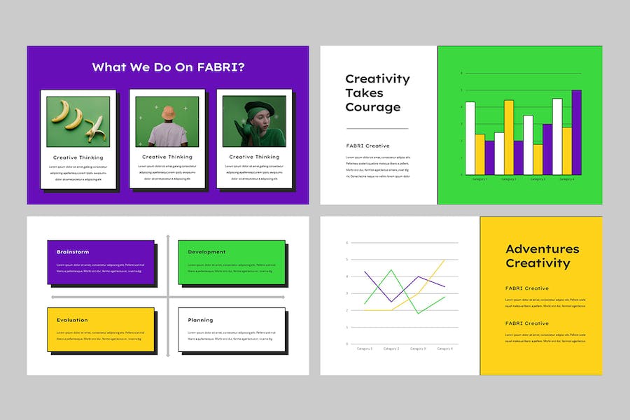 黄色多彩创意视觉设计提案Keynote模板 - 顶尖PPT