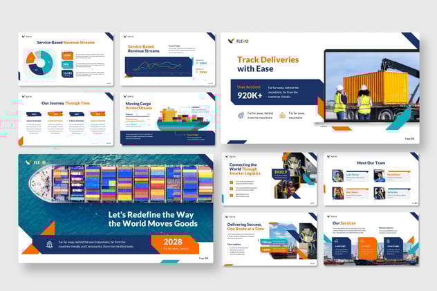 物流运输主题演讲keynote模板 - 顶尖PPT