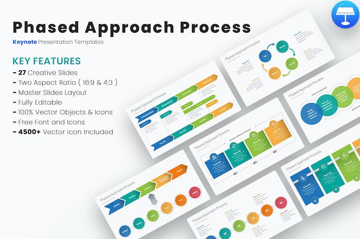 分阶段流程图形keynote模板 - 顶尖PPT