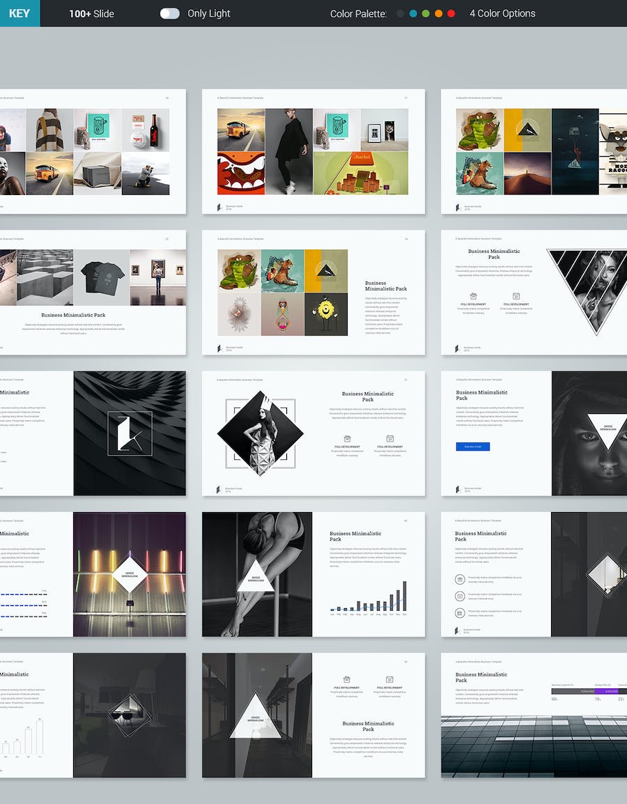 极简风格创意公司作品案例展示商务合作keynote模板 - 顶尖PPT