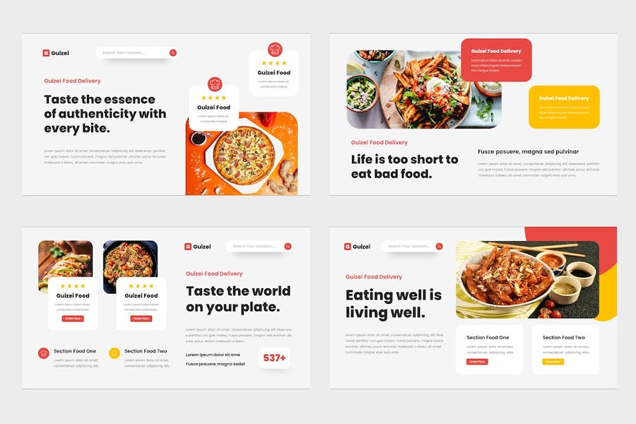 食品外送讲述展示方案推介Keynote模板 - 顶尖PPT