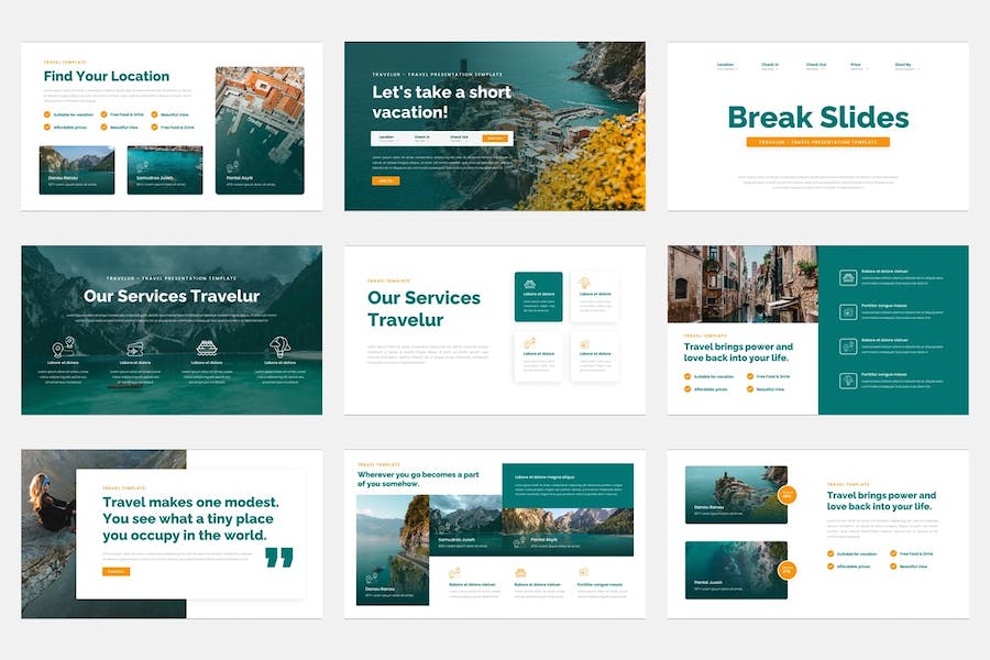 旅游旅行线路推介目的地攻略PPT模板 - 顶尖PPT