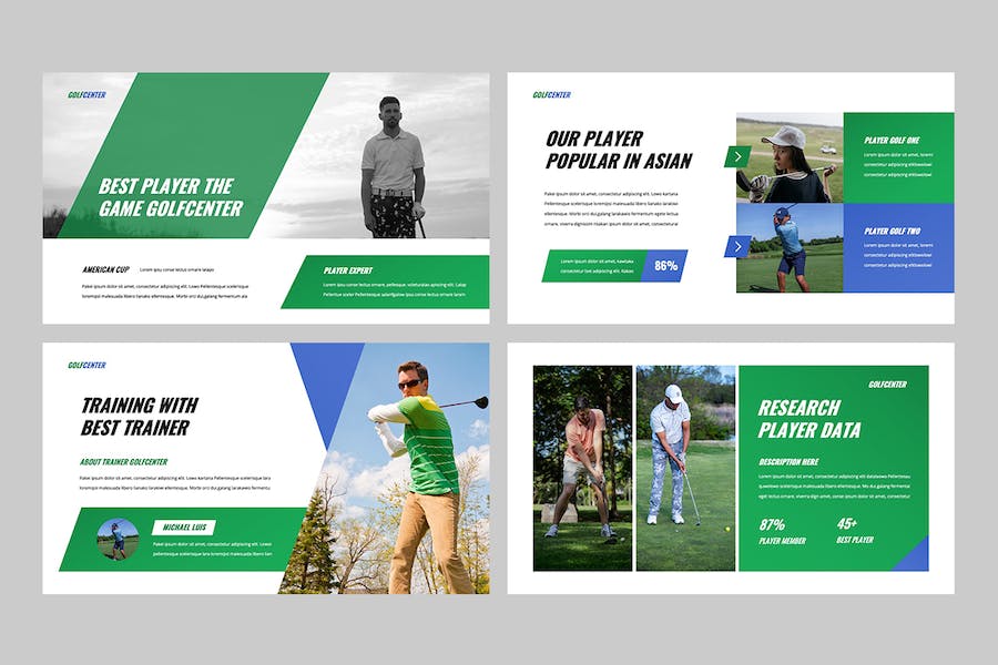 高尔夫球运动俱乐部推广Keynote模板 - 顶尖PPT
