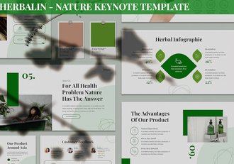自然界草药绿色植物keynote模板 - 顶尖PPT
