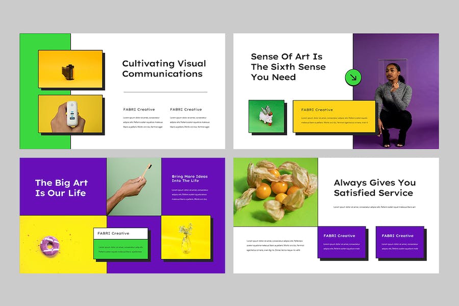 黄色多彩创意视觉设计提案Keynote模板 - 顶尖PPT