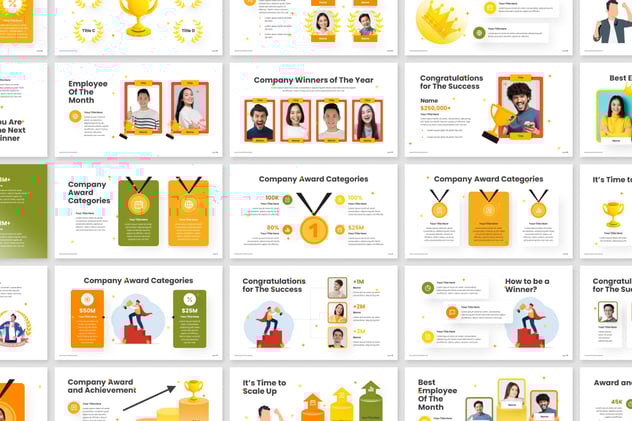 奖项和成就信息图形keynote模板 - 顶尖PPT