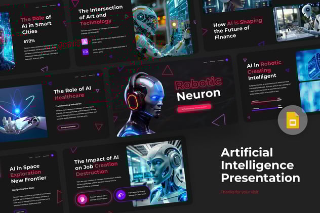 AI技术科技智能PPT模板 - 顶尖PPT