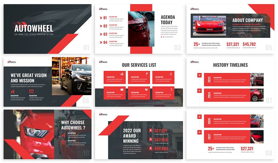 汽车车轮品牌介绍PPT模板 - 顶尖PPT