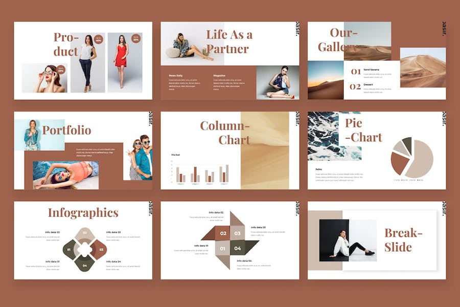 时尚杂志风格PPT模板 - 顶尖PPT