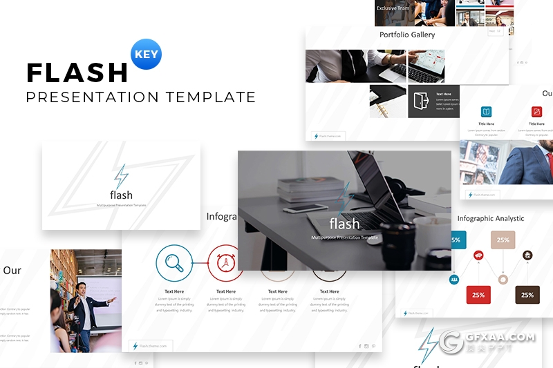 32页5种配色欧美商务风格企业团队介绍展示keynote模板 - 顶尖PPT