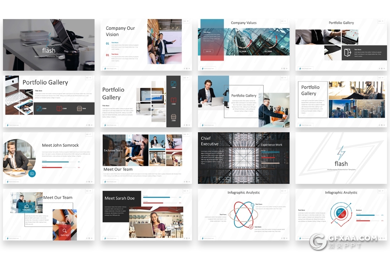 32页5种配色欧美商务风格企业团队介绍展示keynote模板 - 顶尖PPT