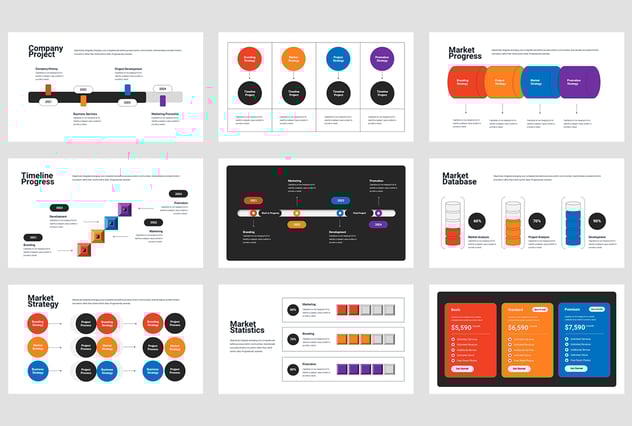 商业概念流程信息图形PPT模板 - 顶尖PPT