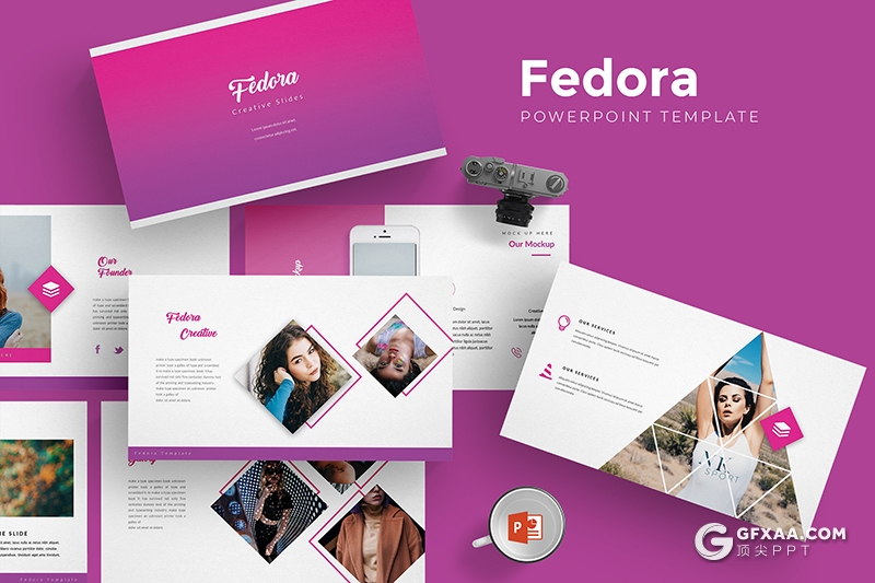 30页国外扁平化创意商务多用途ppt模板 5种主题配色 - 顶尖PPT