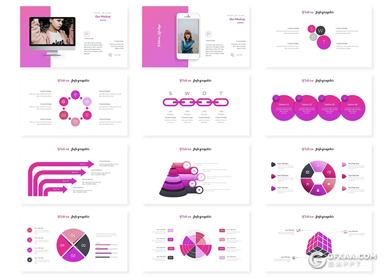 30页国外扁平化创意商务多用途keynote模板 5种主题配色 - 顶尖PPT