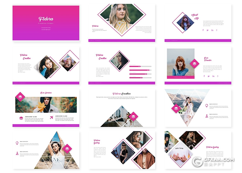 30页国外扁平化创意商务多用途keynote模板 5种主题配色 - 顶尖PPT