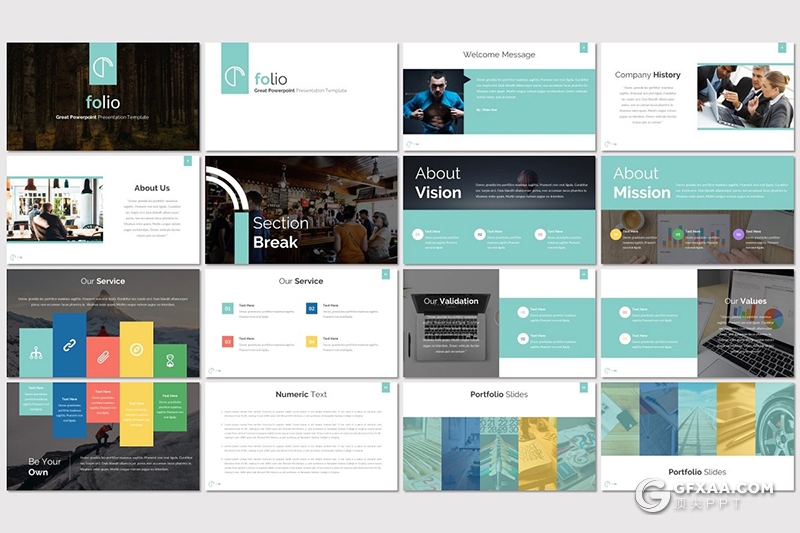 32页5种配色欧美商务风格工作总结汇报Google slides模板 - 顶尖PPT