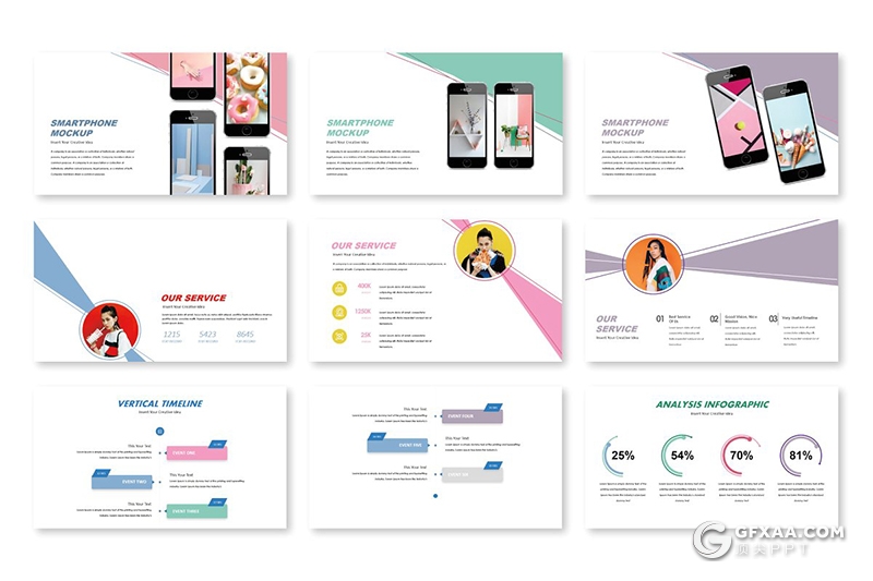 42页国外扁平化商务多用途工作汇报ppt模板 - 顶尖PPT