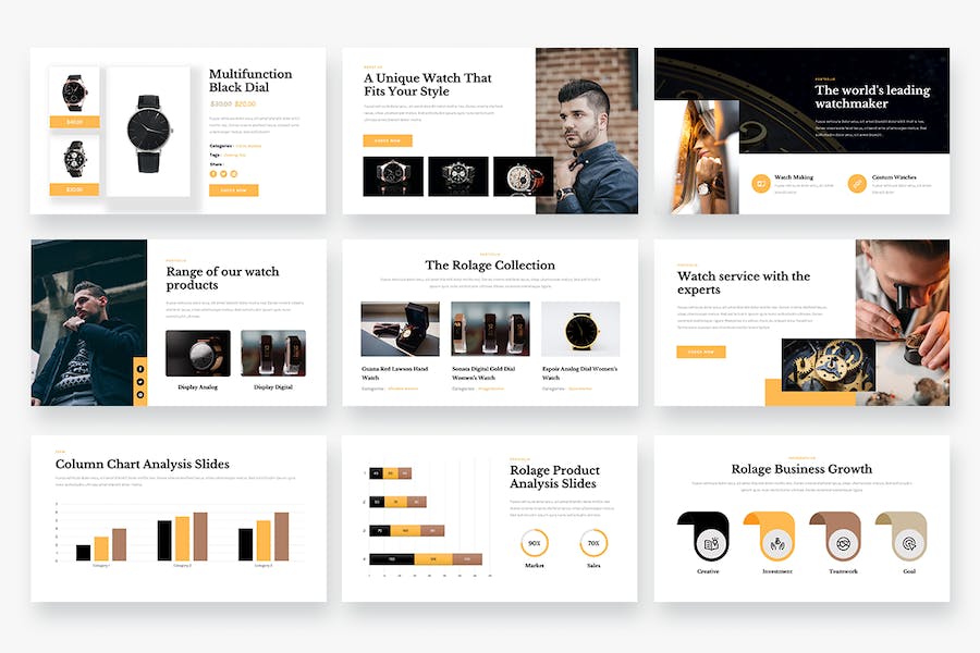 手表产品宣传展示PPT模板 - 顶尖PPT