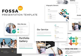 32页欧美商务风格团队业务介绍工作总结ppt模板 - 顶尖PPT