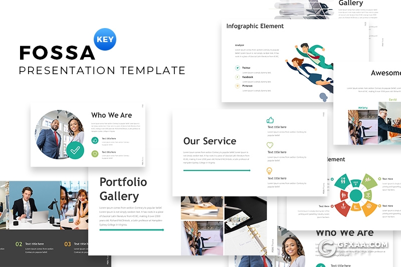 32页欧美商务风格团队业务介绍工作总结keynote模板 - 顶尖PPT