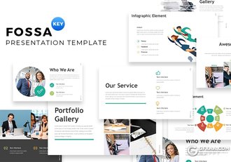 32页欧美商务风格团队业务介绍工作总结keynote模板 - 顶尖PPT