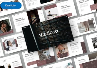 欧美极简风格时尚品牌展示推广keynote模板 - 顶尖PPT