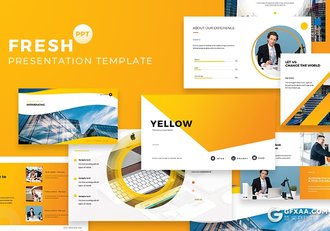 40页橙黄渐变欧美商务多用途PPT模板 - 顶尖PPT