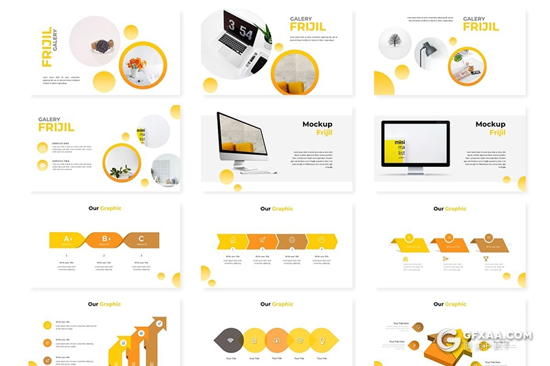 30页5种配色创意圆形组合商务多用途Google slides模板 - 顶尖PPT