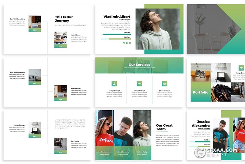 30页3种配色渐变色商务多用途PPT模板 16:9和4:3尺寸规格 - 顶尖PPT