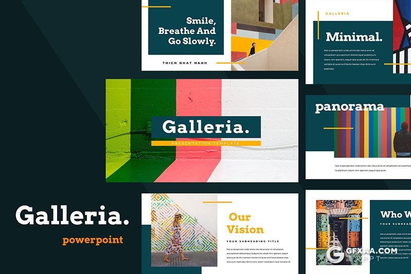 50页艺术图片展示极简文艺风格ppt模板 - 顶尖PPT