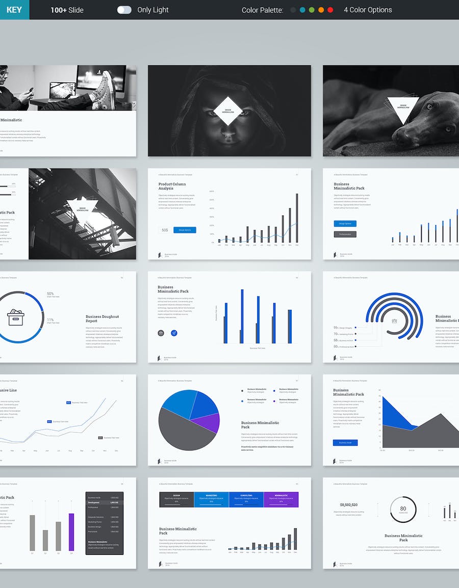 极简风格创意公司作品案例展示商务合作keynote模板 - 顶尖PPT