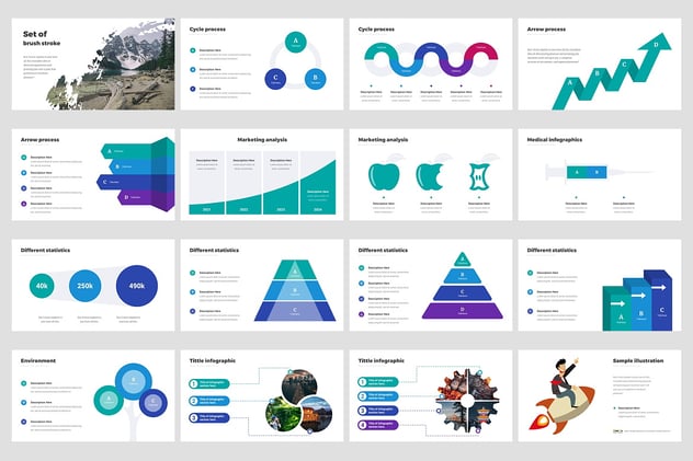 营销峰会信息图形解决方案PPT模板 - 顶尖PPT