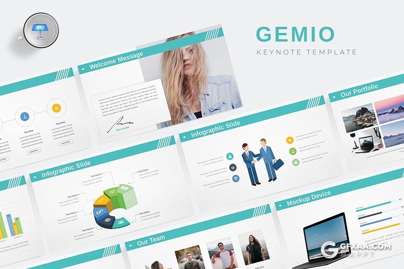 30页国外工作总结汇报团队企业介绍通用keynote模板 5种主题配色 - 顶尖PPT