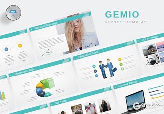 30页国外工作总结汇报团队企业介绍通用keynote模板 5种主题配色 - 顶尖PPT