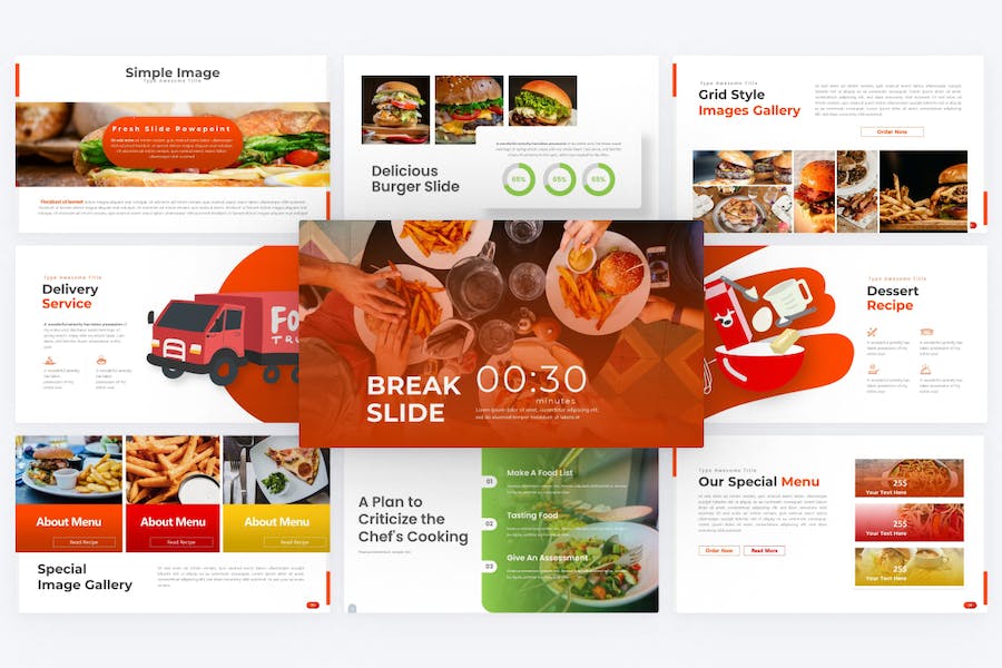 西式餐饮美食介绍展示活动推广PPT模板 - 顶尖PPT