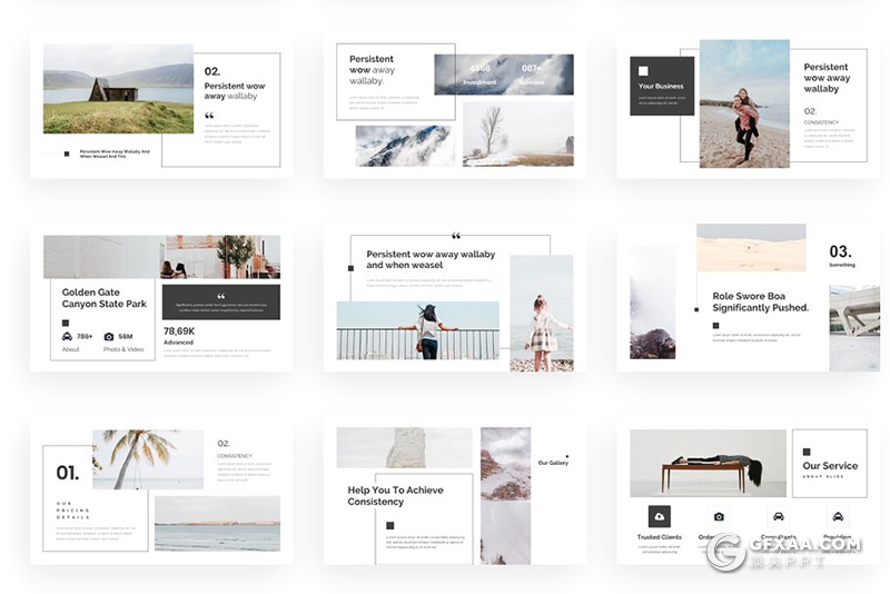 109页国外简约时尚商务通用PPT模板 创意商务图形卡通人物PPT模板 - 顶尖PPT