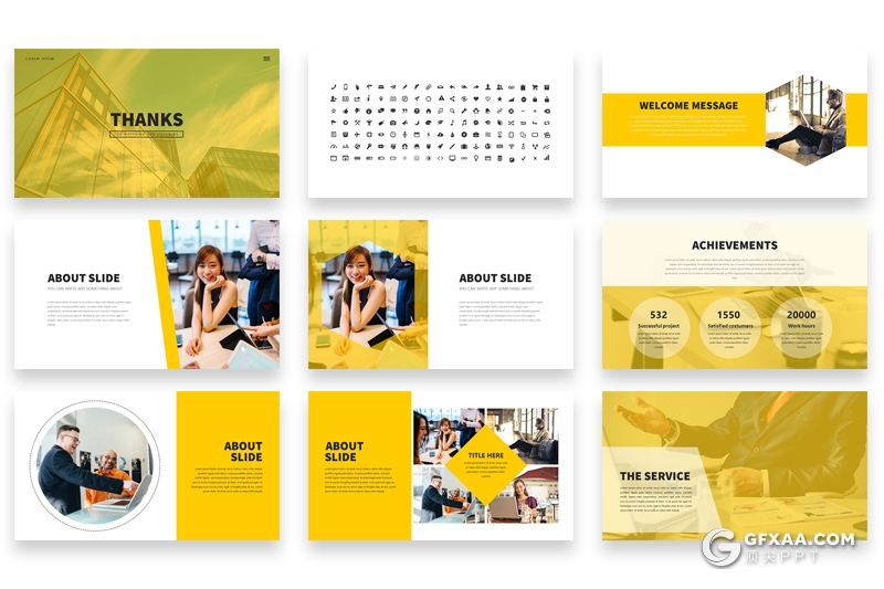 35页扁平化简约商务多用途PPT模板 - 顶尖PPT