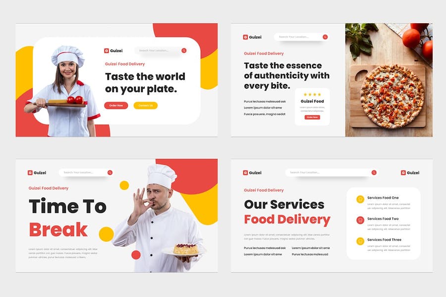 食品外送讲述展示方案推介Keynote模板 - 顶尖PPT