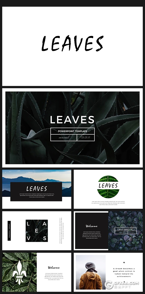 80页国外极简文艺时尚风格PPT模板 - 顶尖PPT