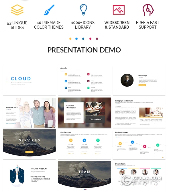 53页商务图形设计数据分析统计国外高端keynote模板 - 顶尖PPT