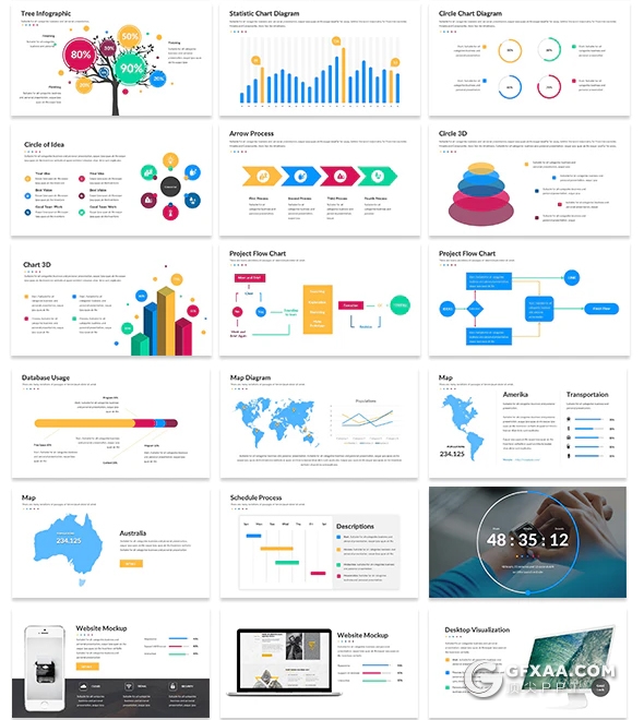 53页商务图形设计数据分析统计国外高端keynote模板 - 顶尖PPT